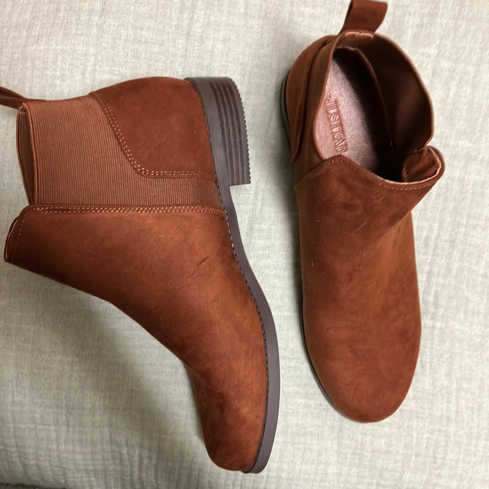 Justfab Brown Leather Suede Boots/Booties